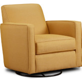 Swivel Glider Accent Chair in Gold Mine Citrine Fabric